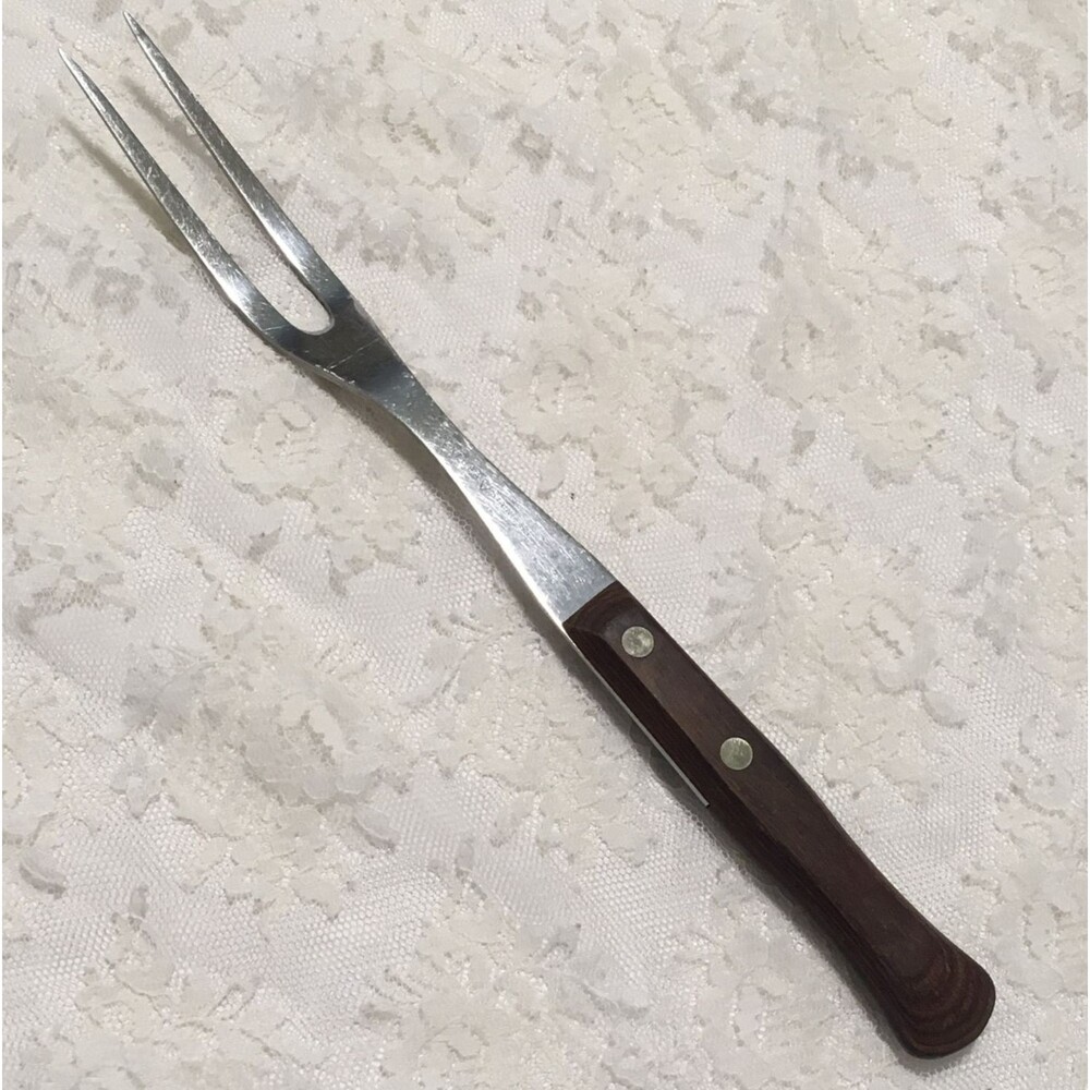 Vintage Flint Arrowhead Stainless Kitchen Utensil Meat Fork 11.75” 2 Prongs USA